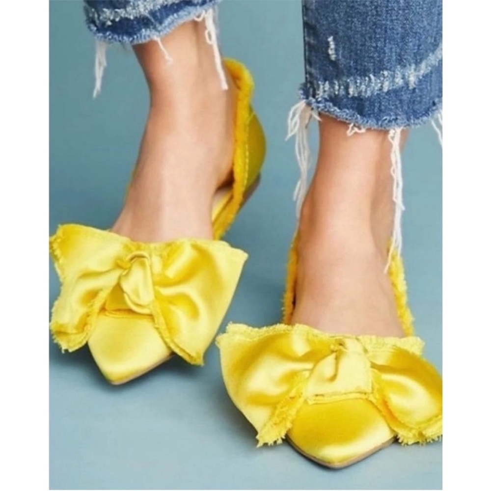 Seychelles NWOB Sunny Yellow Bow Flats